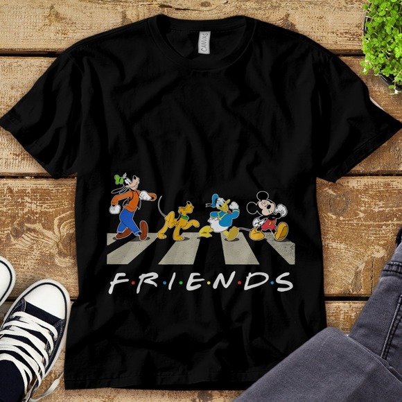 Disney Mickey and Friends Abbey Road Graphic Unisex Tee Adult T-shirt Kid Shirt - Picture 1 of 2